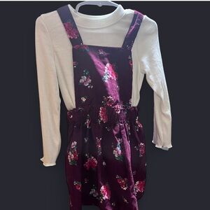 Cat & Jack Floral Kids Matching Set - White and Purple